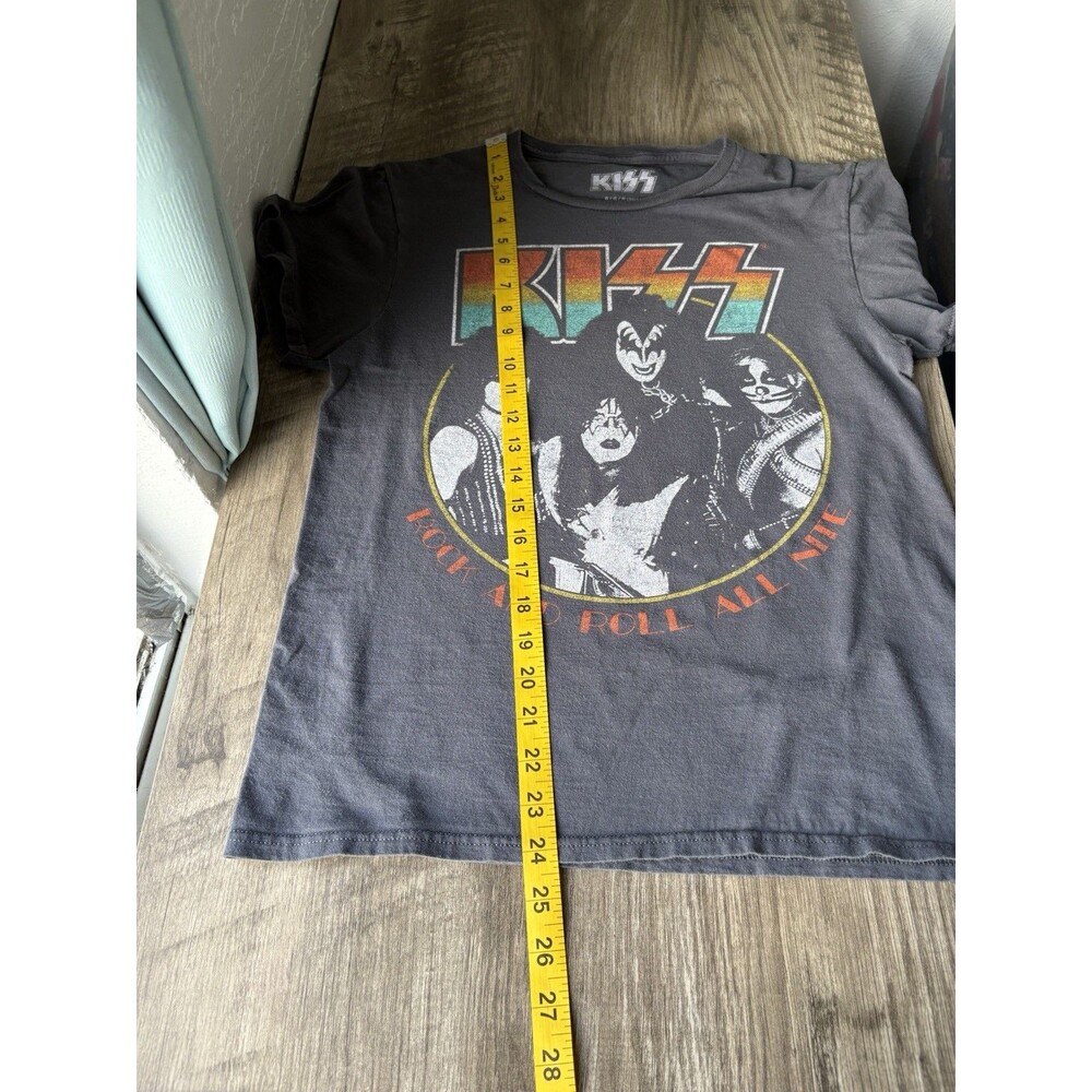 KISS Gray Rock & Roll Music Band Graphic Shirt Size Small - Picture 6 of 8